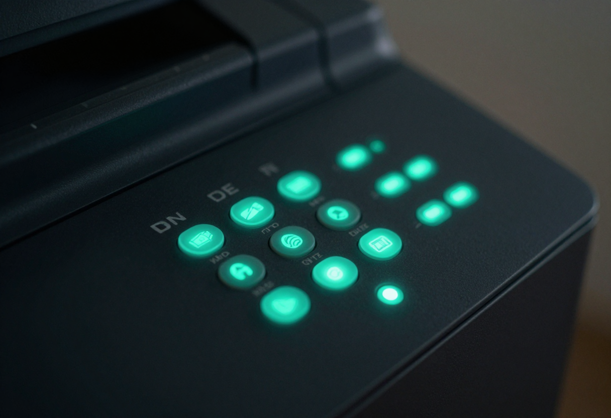 A device control panel reporting live status